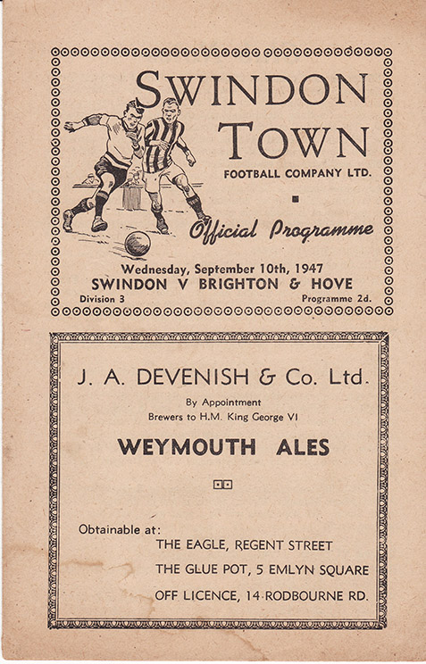 <b>Wednesday, September 10, 1947</b><br />vs. Brighton and Hove Albion (Home)
